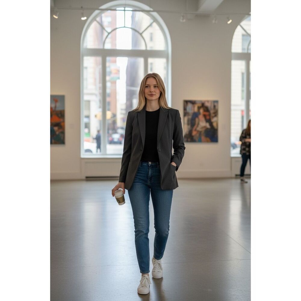 Elie Tahari Suiting Suit Blazer Collar Career Work Button Pockets